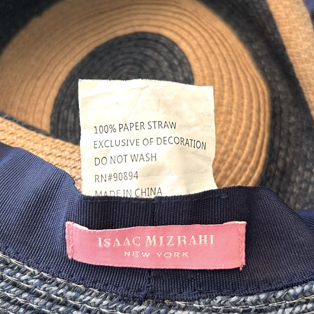 Issac Mizrahi Large Straw Beach Hat - Picture 3 of 4